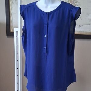 NY & Co. Women's Blue Sleeveless Top Size XL
